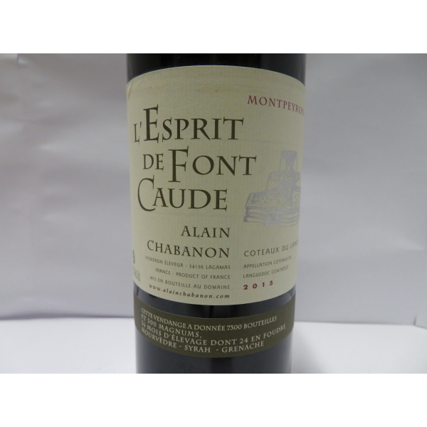 Domaine  Alain Chabanon L'esprit De Font Caude 2015