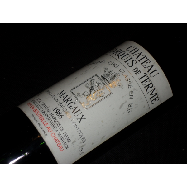 Château  Marquis De Terme Margaux (Grand Cru Classe) 1986